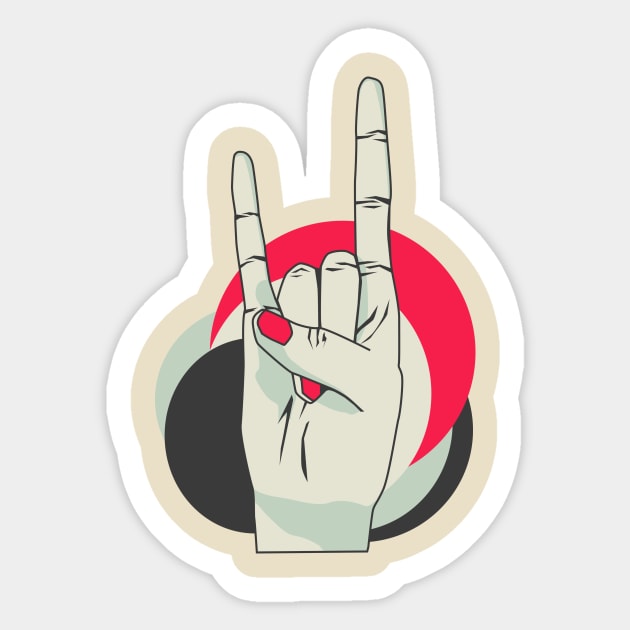 metal - PUT YOUR HANDS UP Sticker by ichsan_maulana22